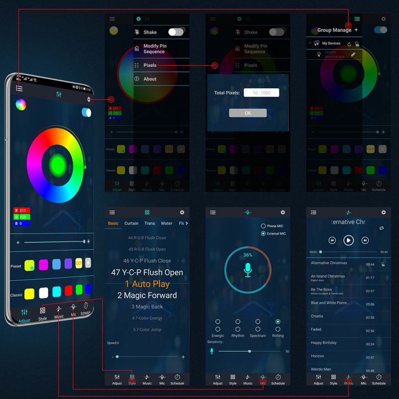 SEAMETAL Car Flexible Underglow Strip Light LED Underbody Remote APP Control SEAMETAL Car Flexible Underglow Strip Light LED Underbody Remote APP Control